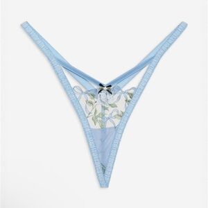 For Love And Lemons Blue Lace Dawn Thong Panty